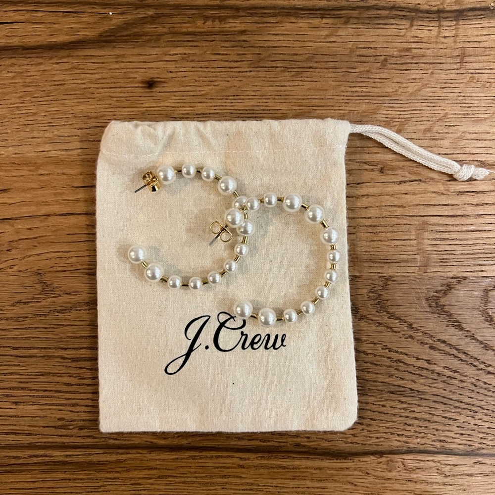 J.Crew Bead hoop earrings